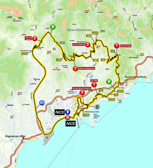 Paris-Nice stage 8 map